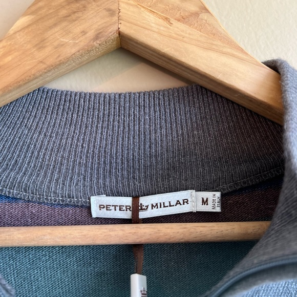 NWT PETER MILLAR Stripe Pullover Sweater size Medium Wool Cashmere Blend $245 - Picture 4 of 8